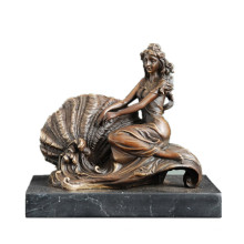 Женская фигура бронзовая скульптура раковины Леди полке крытый Декор Латунь статуя ТПЭ-535